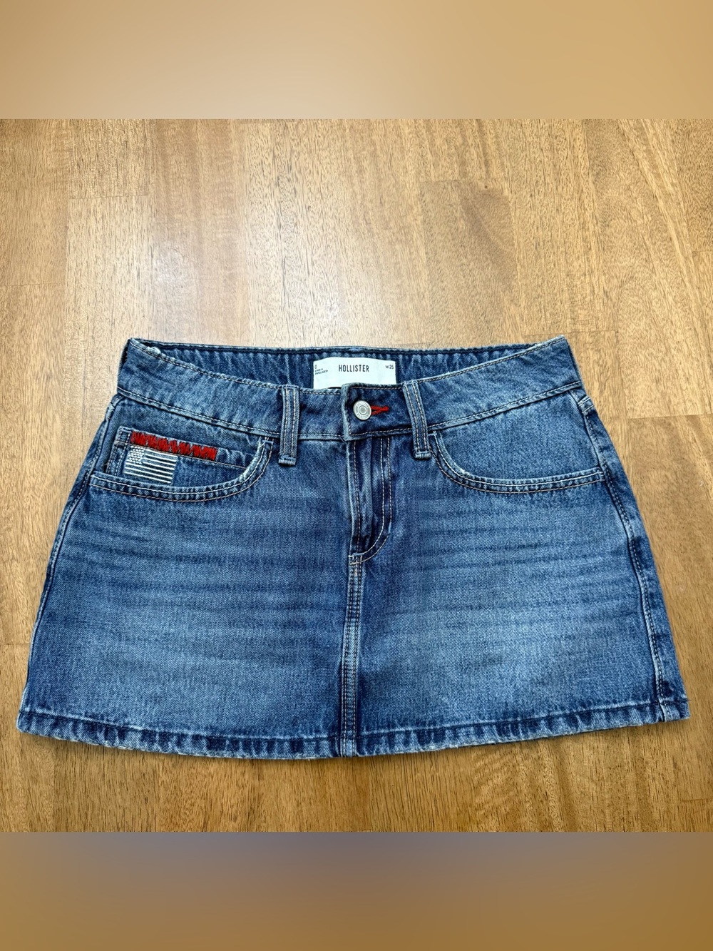 Hollister Medium Blue Denim Short Skort